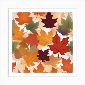 Autumn's Symphony of Leaves 14 Art Print