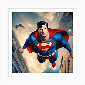 Superman Flying Art Print