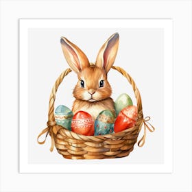 Easter Bunny In Basket Art Print