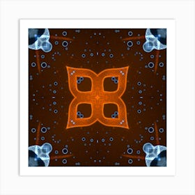 Modern Abstraction Orange And Blue 2 Art Print