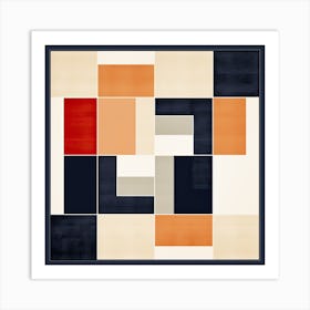 Arcane Symmetry: Mid Century Abstract Alchemy, squares Art Print