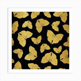 Gold Butterflies Art Print