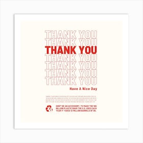 Thank You Bag Square Art Print