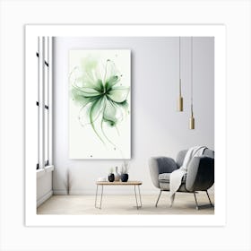 Green Flower Art Print