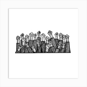 People Raising Fists Art Print