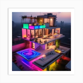 Modern House In Delhi Art Print