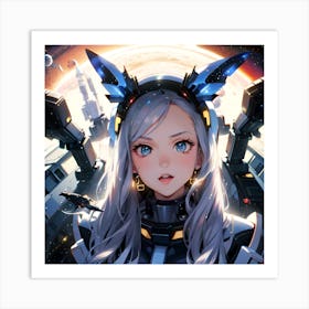 Anime Girl In Space Art Print