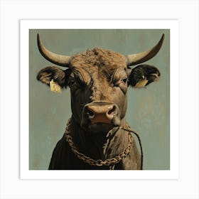 Bull With Chain Art Print