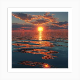 Sunset Over The Ocean Art Print