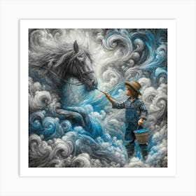 Horse In The Clouds Art Print