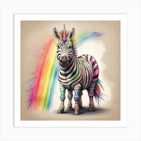 Rainbow Zebra 18 Art Print