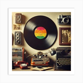 A Old Vintage Vinyl Record As Art Art Print