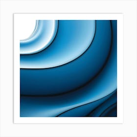 Abstract Blue Wave 9 Art Print