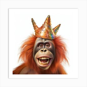 Orangutan In A Crown Art Print