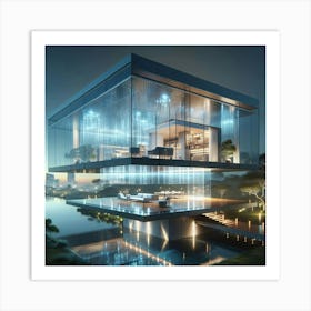 Futuristic Glass House Art Print