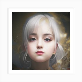 Girl With White Hair Art Print