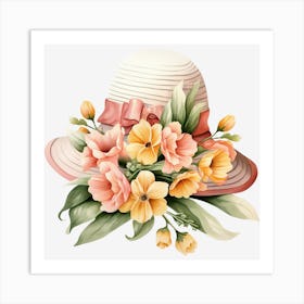 Hat With Flowers 4 Art Print