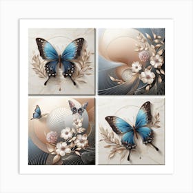 Decorative Art Butterfly Tiles 3 Art Print