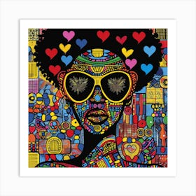 Vibrant Shades Series. Contemporary Pop Art With African Twist, 7 Art Print