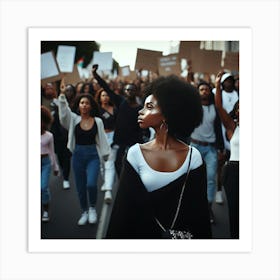 Black Woman Protesting Art Print