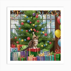 A Festive Scene Of A Decorated Christmas Oqnnc0furnqt0lahycqpzq 5xmf6oqzrl2kcqbn7isyja Art Print