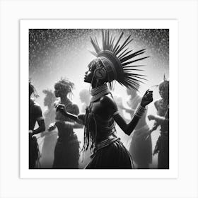 Dancers In The Rain 1 Art Print