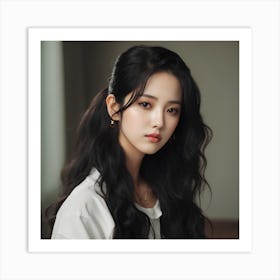 Kim Jisoo With Long Hair Art Print