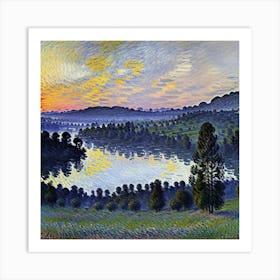 Sunrise Over The Lake Art Print