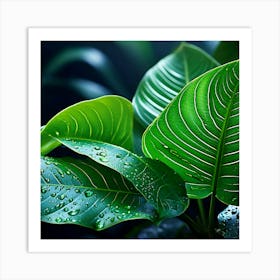 Tropical Leaves Macro Photography Close Up Hyper Detailed Trending On Artstation Shar (2) Art Print