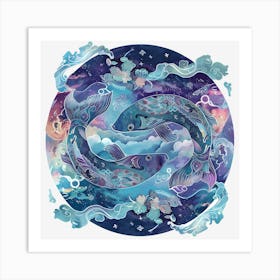 Pisces zodiac sign png Art Print