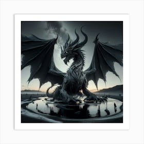 Black Dragon 3 Art Print