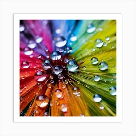 Colorful Dandelion With Water Droplets Art Print