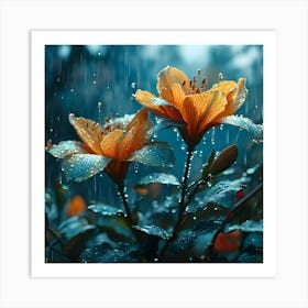 Flowers In The Rain Art Print