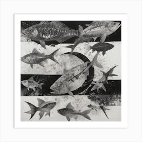 Black And White Fish Art Print