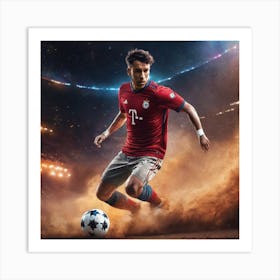 Soccer Player In Action Art Print