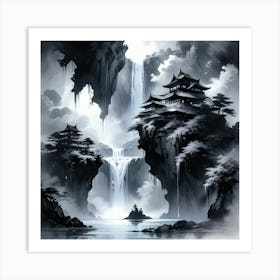 Waterfall In Japan Art Print