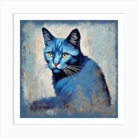 Blue Cat Art Print