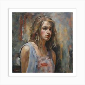 Girl With Long Hair Art Print