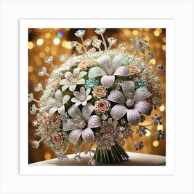 Bridal Bouquet With Diamonds Poster