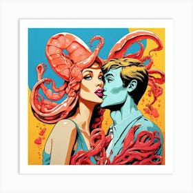 Octopus Kiss Art Print