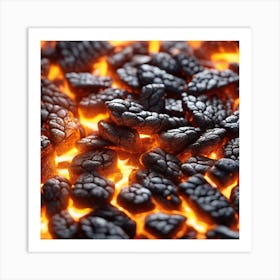 Close Up Of Burning Coals Art Print
