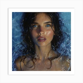 Girl In The Water Art Print