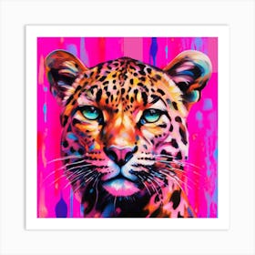 Neon Leopard Art Print