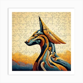 Abstract Puzzle Art Anubis Egypt Art Print