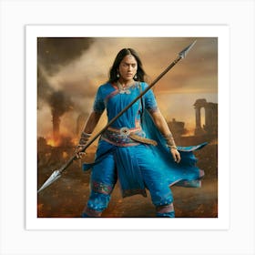 Woman Holding A Sword Art Print