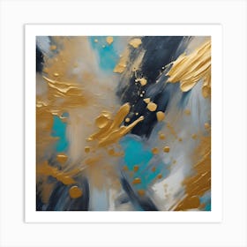 Abstract Gold Painting 5 Art Print