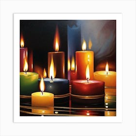 Candles On A Table 4 Art Print