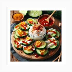 Cucumbers And Dip Art Print