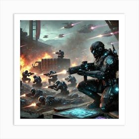 A Sci Fi Themed Scene Showcasing The Dark Sun Synd Mercenary Combat Art Print