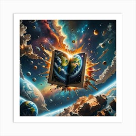 Book In Space Art Print